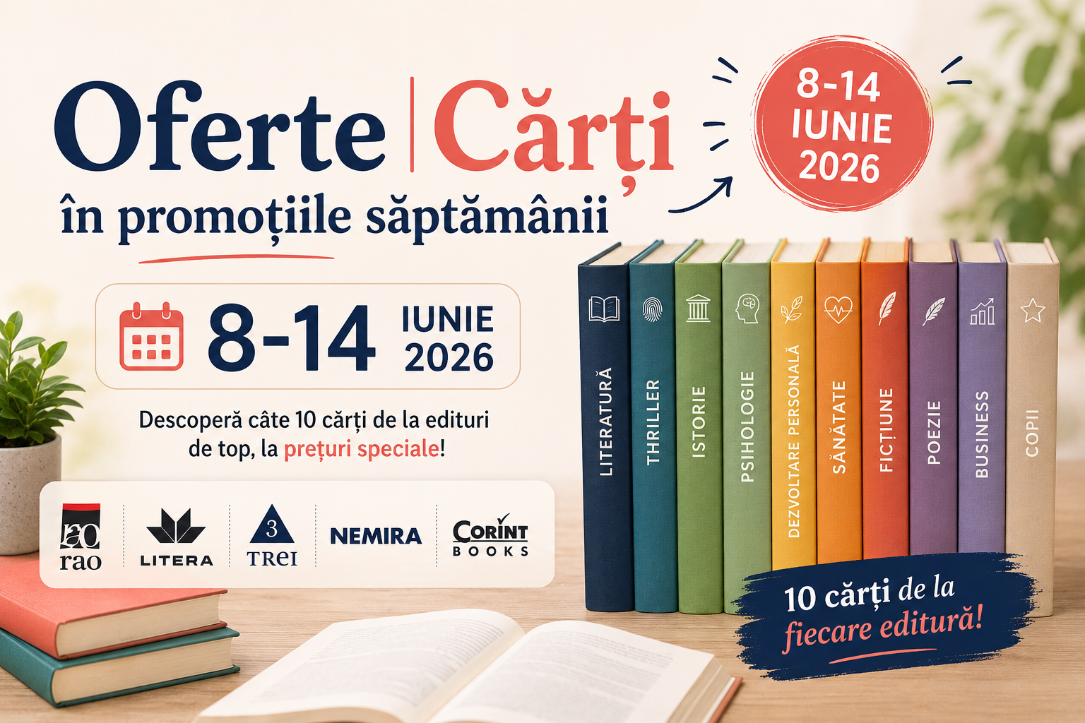 Oferte | Cărți în promoțiile săptămânii 8-14 Iunie 2026