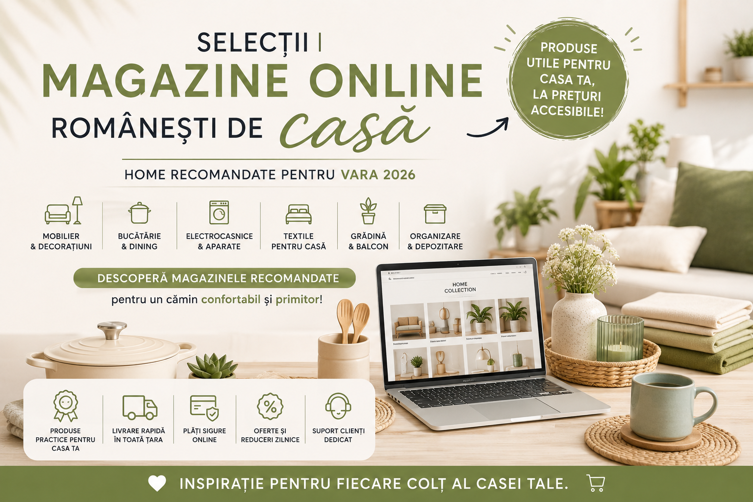 Selecții | Magazine online românești de casă – home recomandate pentru vara 2026
