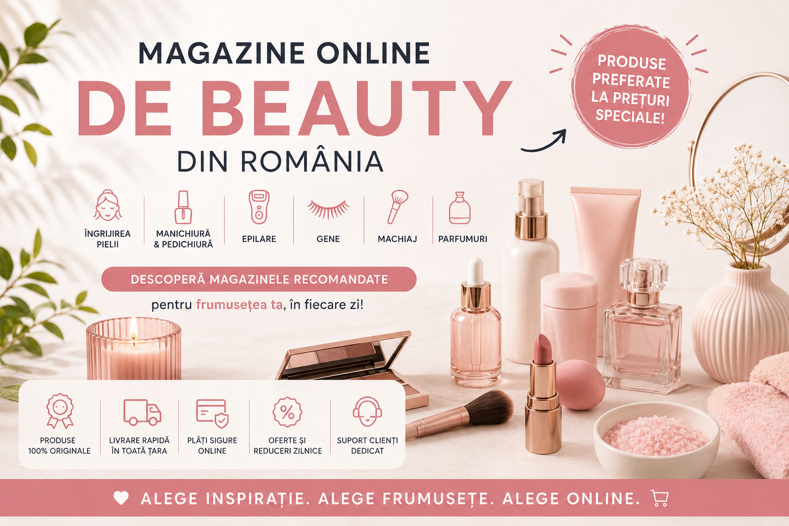 Selecții | Magazine online românești de frumusețe - beauty recomandate pentru vara 2026